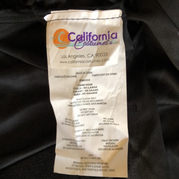 California Costume Ninja bodysuit with attached hood - Picture 12 of 12
